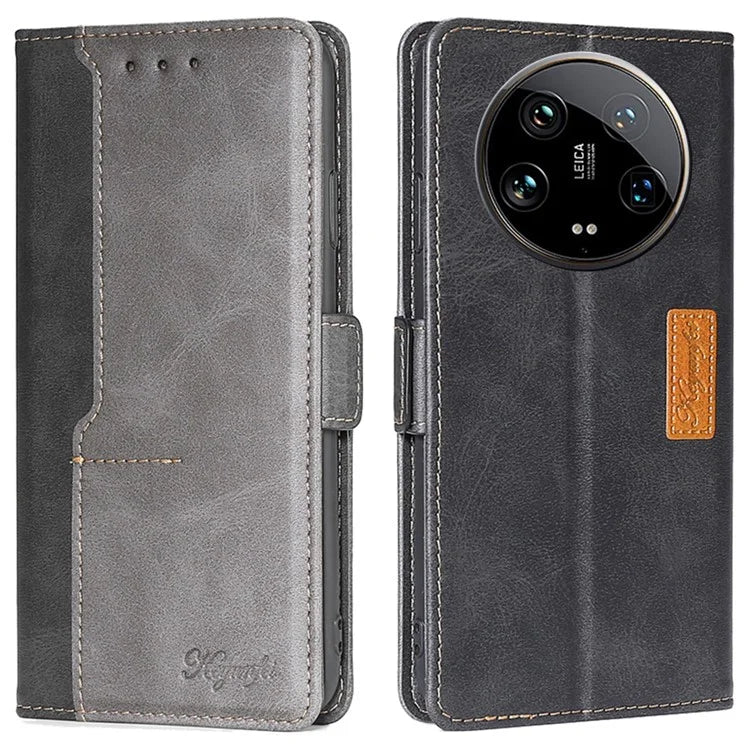 For Xiaomi 14 Ultra Case Dual Color Splicing Leather Flip Wallet Phone Cover