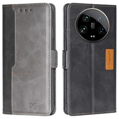 For Xiaomi 14 Ultra Case Dual Color Splicing Leather Flip Wallet Phone Cover