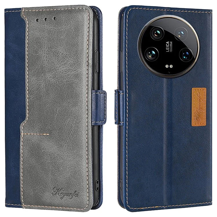 For Xiaomi 14 Ultra Case Dual Color Splicing Leather Flip Wallet Phone Cover