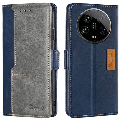For Xiaomi 14 Ultra Case Dual Color Splicing Leather Flip Wallet Phone Cover