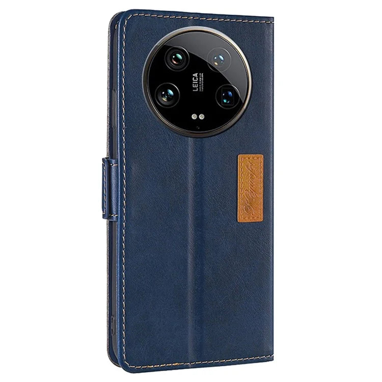 For Xiaomi 14 Ultra Case Dual Color Splicing Leather Flip Wallet Phone Cover