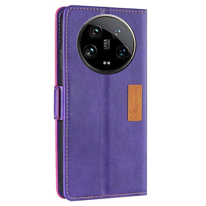 For Xiaomi 14 Ultra Case Dual Color Splicing Leather Flip Wallet Phone Cover