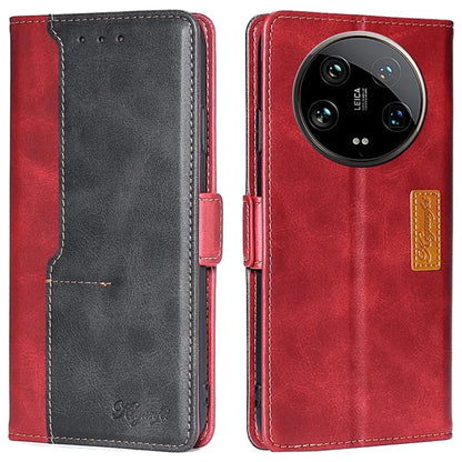 For Xiaomi 14 Ultra Case Dual Color Splicing Leather Flip Wallet Phone Cover