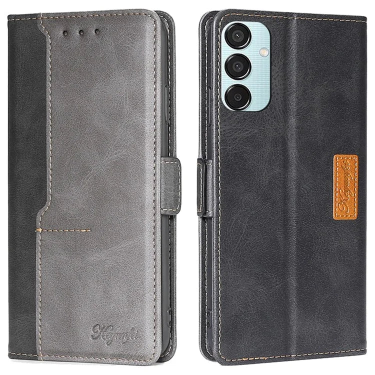 For Samsung Galaxy M15 5G Wholesale Phone Cover Splicing Color Leather Flip Stand Wallet Phone Cover