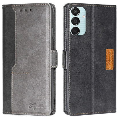 For Samsung Galaxy M15 5G Wholesale Phone Cover Splicing Color Leather Flip Stand Wallet Phone Cover