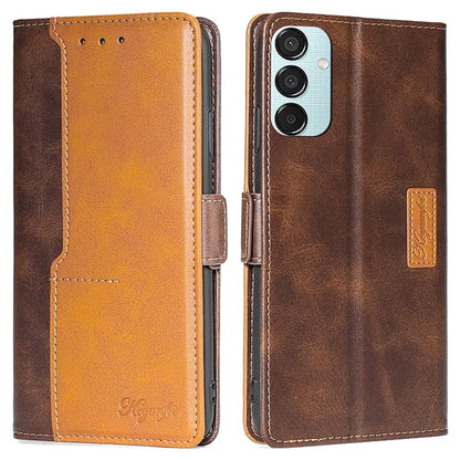 For Samsung Galaxy M15 5G Wholesale Phone Cover Splicing Color Leather Flip Stand Wallet Phone Cover