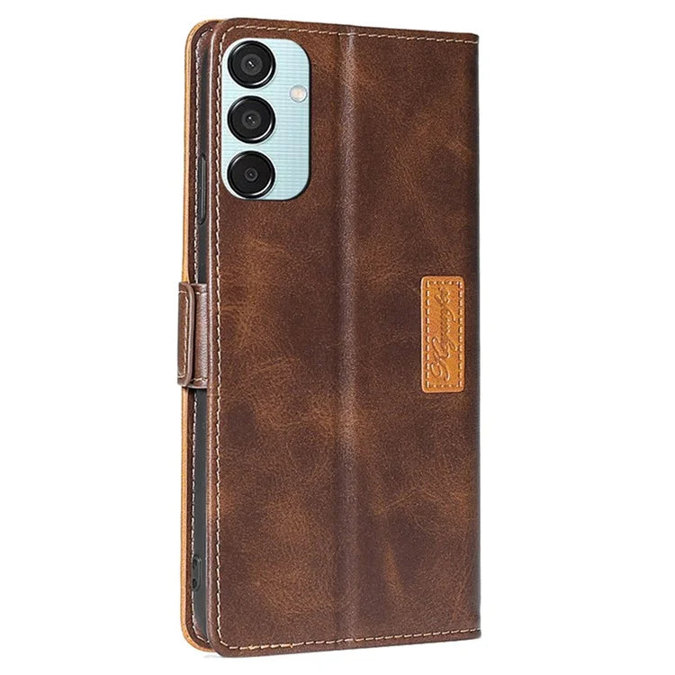 For Samsung Galaxy M15 5G Wholesale Phone Cover Splicing Color Leather Flip Stand Wallet Phone Cover