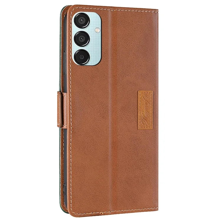 For Samsung Galaxy M15 5G Wholesale Phone Cover Splicing Color Leather Flip Stand Wallet Phone Cover