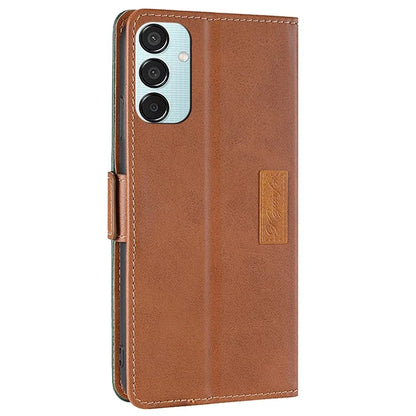 For Samsung Galaxy M15 5G Wholesale Phone Cover Splicing Color Leather Flip Stand Wallet Phone Cover