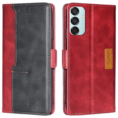 For Samsung Galaxy M15 5G Wholesale Phone Cover Splicing Color Leather Flip Stand Wallet Phone Cover