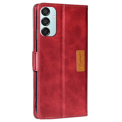 For Samsung Galaxy M15 5G Wholesale Phone Cover Splicing Color Leather Flip Stand Wallet Phone Cover