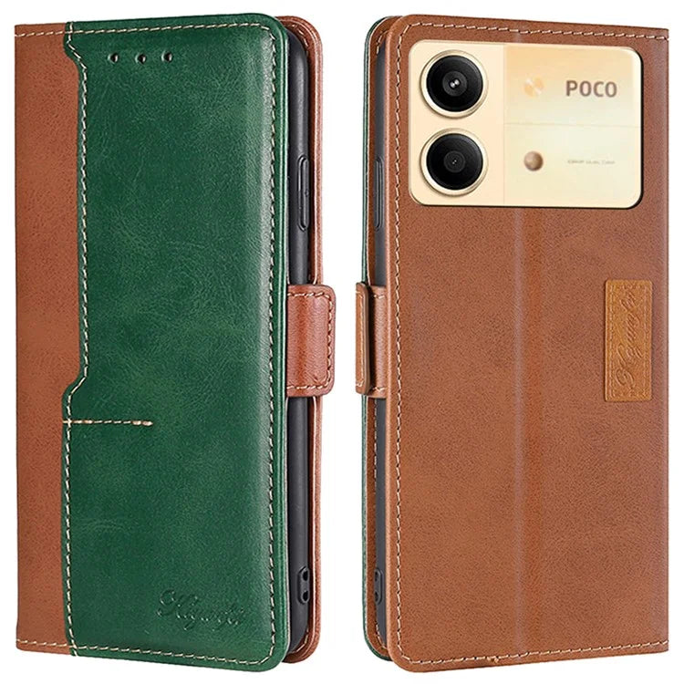 For Xiaomi Redmi Note 13R Pro 5G Case Dual-Color Leather Drop-proof Stand Phone Cover