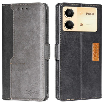 For Xiaomi Redmi Note 13R Pro 5G Case Dual-Color Leather Drop-proof Stand Phone Cover