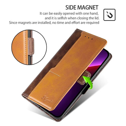 For Xiaomi Redmi Note 13R Pro 5G Case Dual-Color Leather Drop-proof Stand Phone Cover