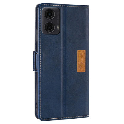 For Motorola Moto E14 4G / G04 4G / G04s 4G / G24 4G Case Dual Color Splicing Leather Flip Wallet Phone Cover