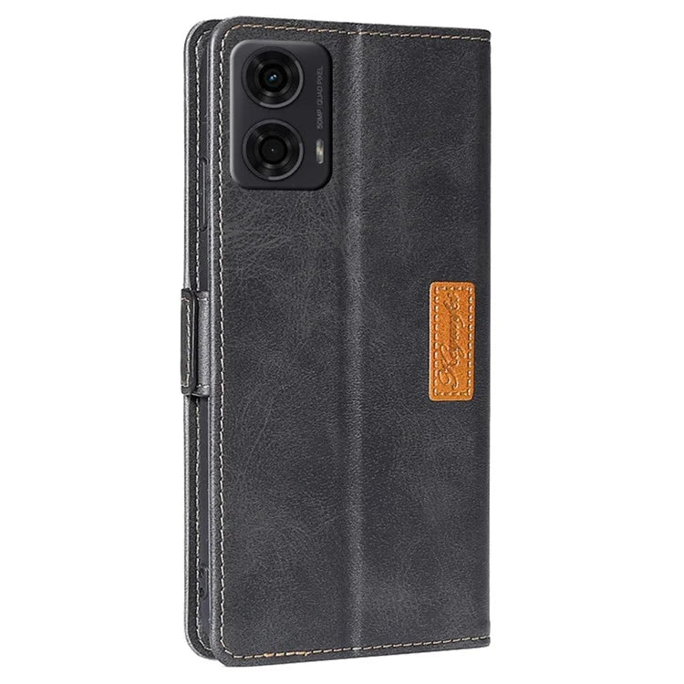 For Motorola Moto E14 4G / G04 4G / G04s 4G / G24 4G Case Dual Color Splicing Leather Flip Wallet Phone Cover