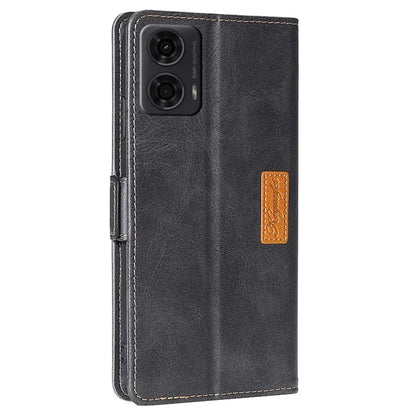 For Motorola Moto E14 4G / G04 4G / G04s 4G / G24 4G Case Dual Color Splicing Leather Flip Wallet Phone Cover
