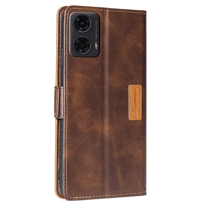 For Motorola Moto E14 4G / G04 4G / G04s 4G / G24 4G Case Dual Color Splicing Leather Flip Wallet Phone Cover