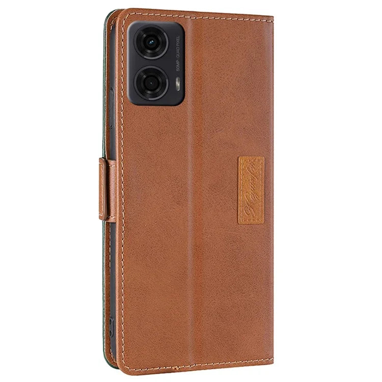 For Motorola Moto E14 4G / G04 4G / G04s 4G / G24 4G Case Dual Color Splicing Leather Flip Wallet Phone Cover