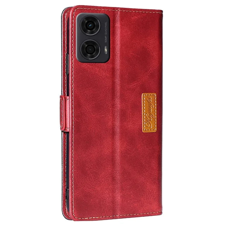 For Motorola Moto E14 4G / G04 4G / G04s 4G / G24 4G Case Dual Color Splicing Leather Flip Wallet Phone Cover