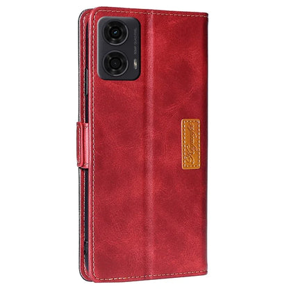 For Motorola Moto E14 4G / G04 4G / G04s 4G / G24 4G Case Dual Color Splicing Leather Flip Wallet Phone Cover