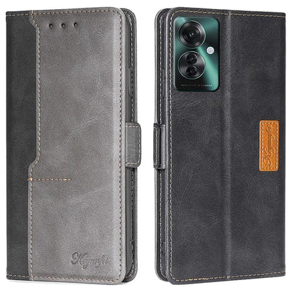 For Oppo Reno11 F 5G / F25 Pro 5G Wholesale Phone Cover Splicing Color Leather Flip Stand Wallet Phone Cover