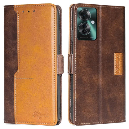 For Oppo Reno11 F 5G / F25 Pro 5G Wholesale Phone Cover Splicing Color Leather Flip Stand Wallet Phone Cover