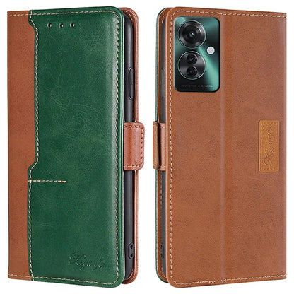 For Oppo Reno11 F 5G / F25 Pro 5G Wholesale Phone Cover Splicing Color Leather Flip Stand Wallet Phone Cover