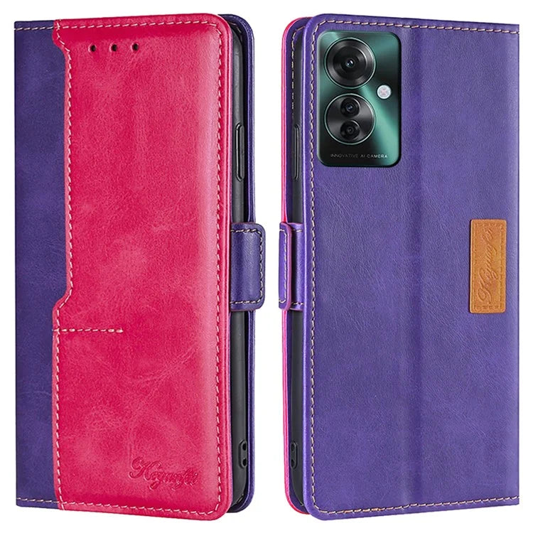 For Oppo Reno11 F 5G / F25 Pro 5G Wholesale Phone Cover Splicing Color Leather Flip Stand Wallet Phone Cover