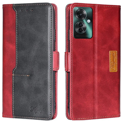 For Oppo Reno11 F 5G / F25 Pro 5G Wholesale Phone Cover Splicing Color Leather Flip Stand Wallet Phone Cover
