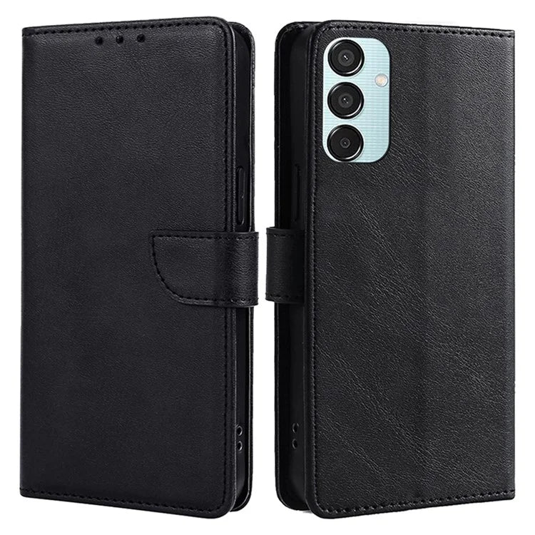 For Samsung Galaxy M15 5G Case Calf Texture Leather Drop-proof Phone Wallet Cover