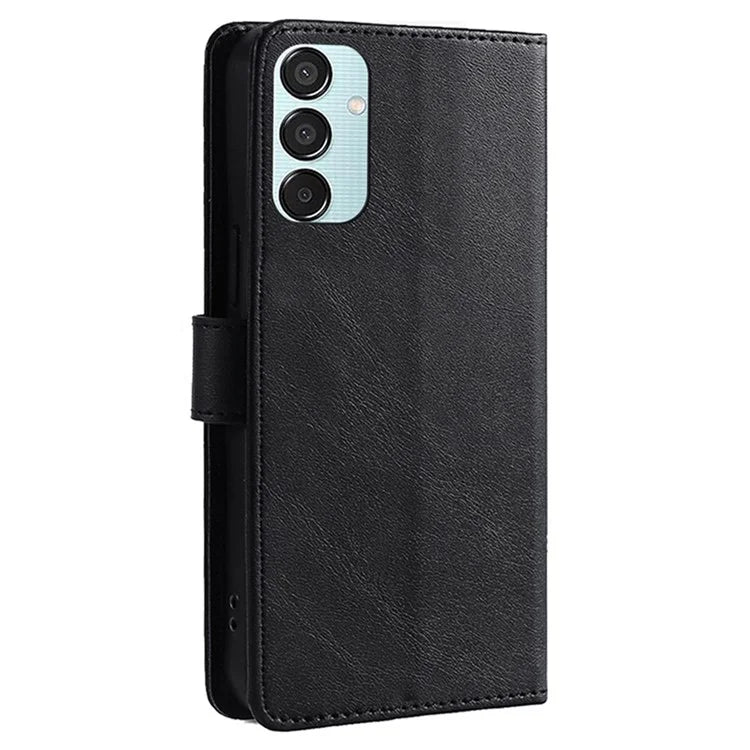 For Samsung Galaxy M15 5G Case Calf Texture Leather Drop-proof Phone Wallet Cover