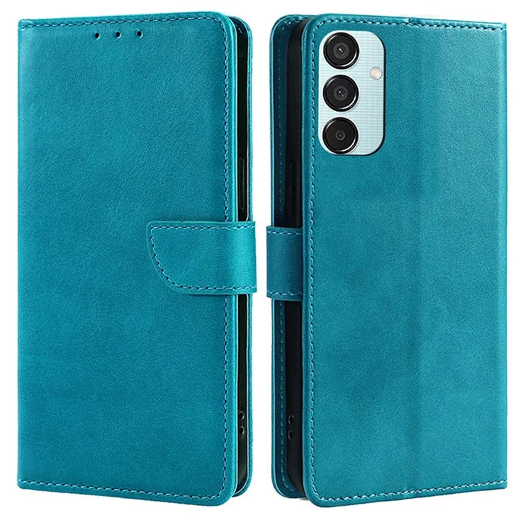 For Samsung Galaxy M15 5G Case Calf Texture Leather Drop-proof Phone Wallet Cover