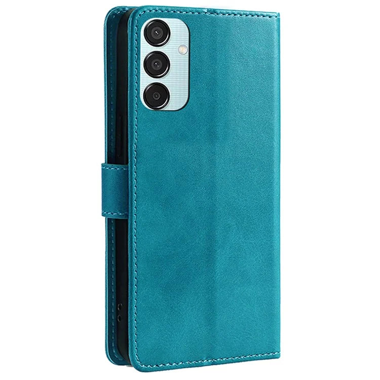 For Samsung Galaxy M15 5G Case Calf Texture Leather Drop-proof Phone Wallet Cover