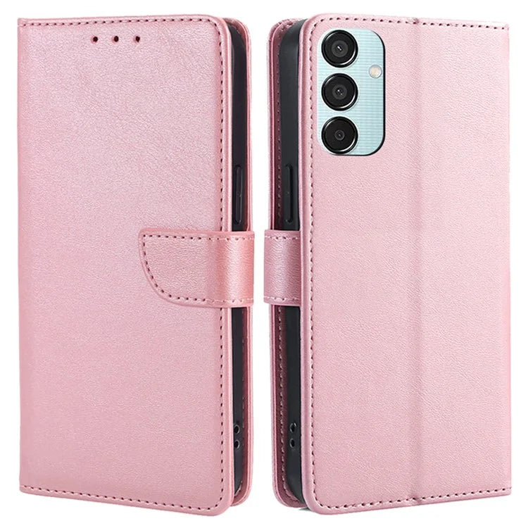For Samsung Galaxy M15 5G Case Calf Texture Leather Drop-proof Phone Wallet Cover