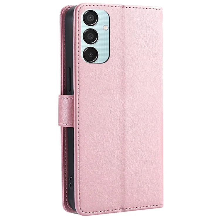 For Samsung Galaxy M15 5G Case Calf Texture Leather Drop-proof Phone Wallet Cover