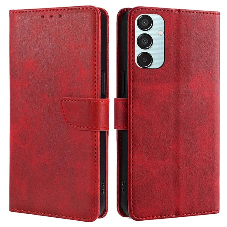 For Samsung Galaxy M15 5G Case Calf Texture Leather Drop-proof Phone Wallet Cover