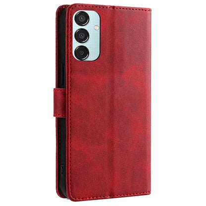 For Samsung Galaxy M15 5G Case Calf Texture Leather Drop-proof Phone Wallet Cover