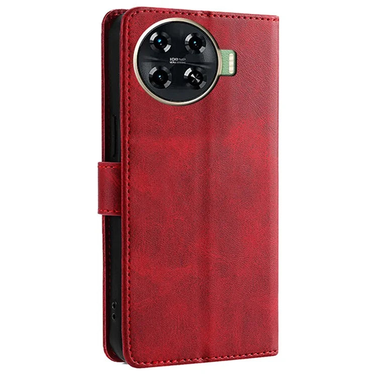 Leather Case for TECNO Spark 20 Pro+ Phone Shell Calf Texture Magnetic Wallet Cover
