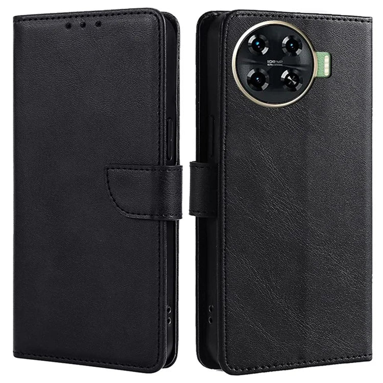 Leather Case for TECNO Spark 20 Pro+ Phone Shell Calf Texture Magnetic Wallet Cover