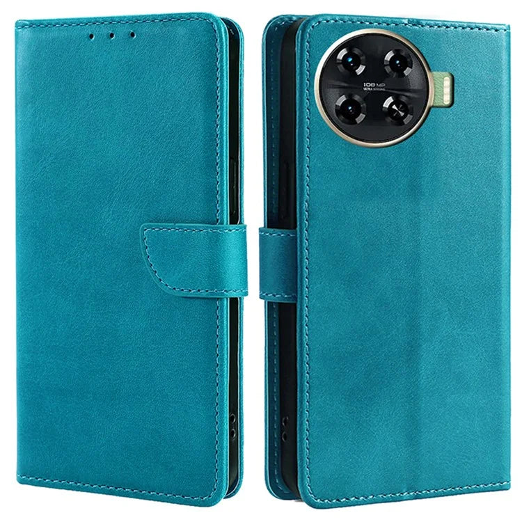 Leather Case for TECNO Spark 20 Pro+ Phone Shell Calf Texture Magnetic Wallet Cover