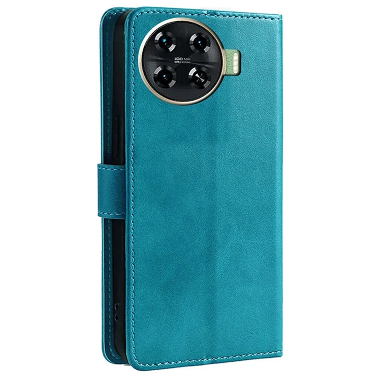 Leather Case for TECNO Spark 20 Pro+ Phone Shell Calf Texture Magnetic Wallet Cover