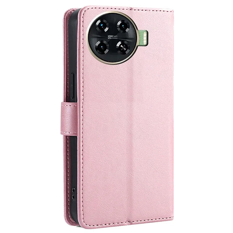 Leather Case for TECNO Spark 20 Pro+ Phone Shell Calf Texture Magnetic Wallet Cover