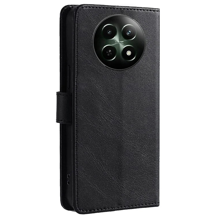 For Realme 12 5G Case Calf Texture Drop-Resistant PU Leather Stand Phone Cover
