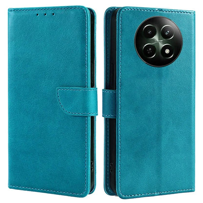 For Realme 12 5G Case Calf Texture Drop-Resistant PU Leather Stand Phone Cover