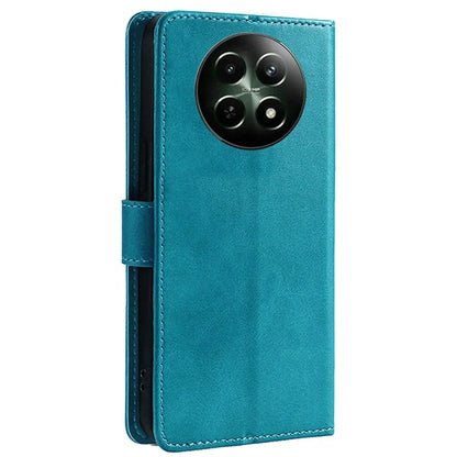 For Realme 12 5G Case Calf Texture Drop-Resistant PU Leather Stand Phone Cover