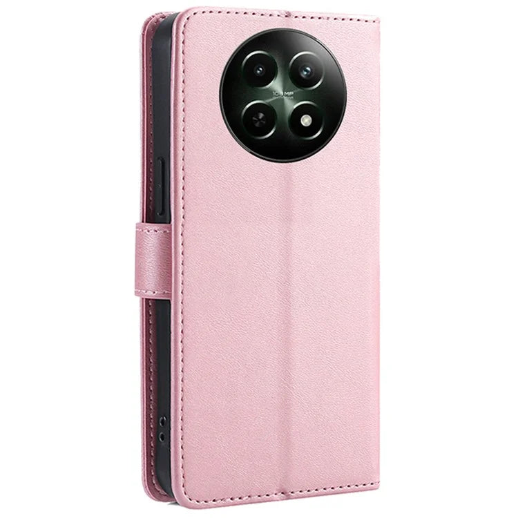 For Realme 12 5G Case Calf Texture Drop-Resistant PU Leather Stand Phone Cover