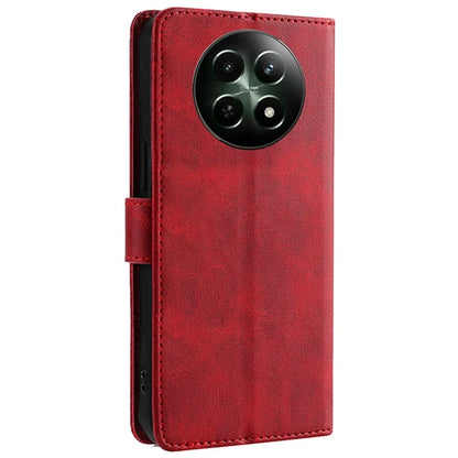 For Realme 12 5G Case Calf Texture Drop-Resistant PU Leather Stand Phone Cover