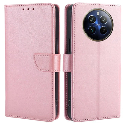 For Realme 12 Pro 5G / 12 Pro+ 5G Wallet Case Calf Texture Stand Phone Protector