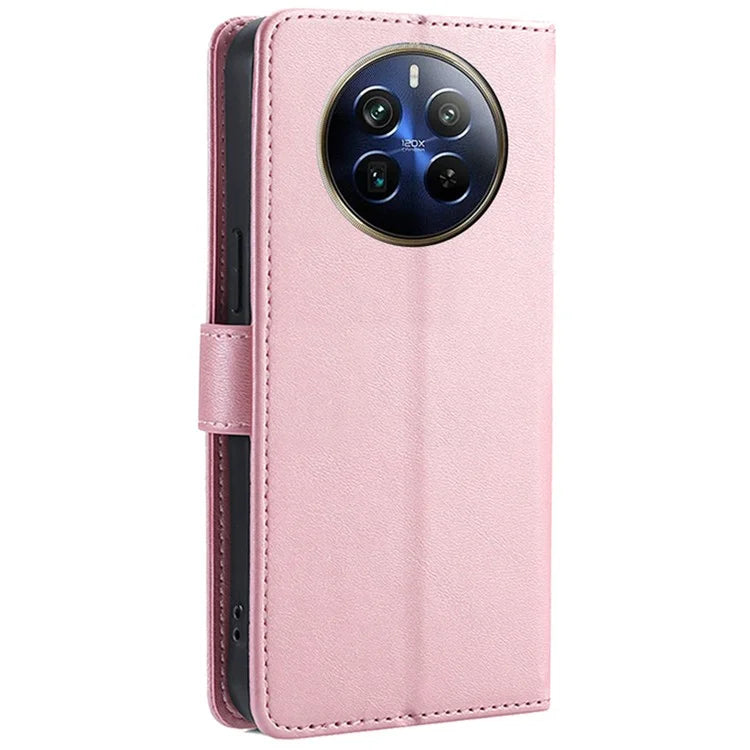 For Realme 12 Pro 5G / 12 Pro+ 5G Wallet Case Calf Texture Stand Phone Protector